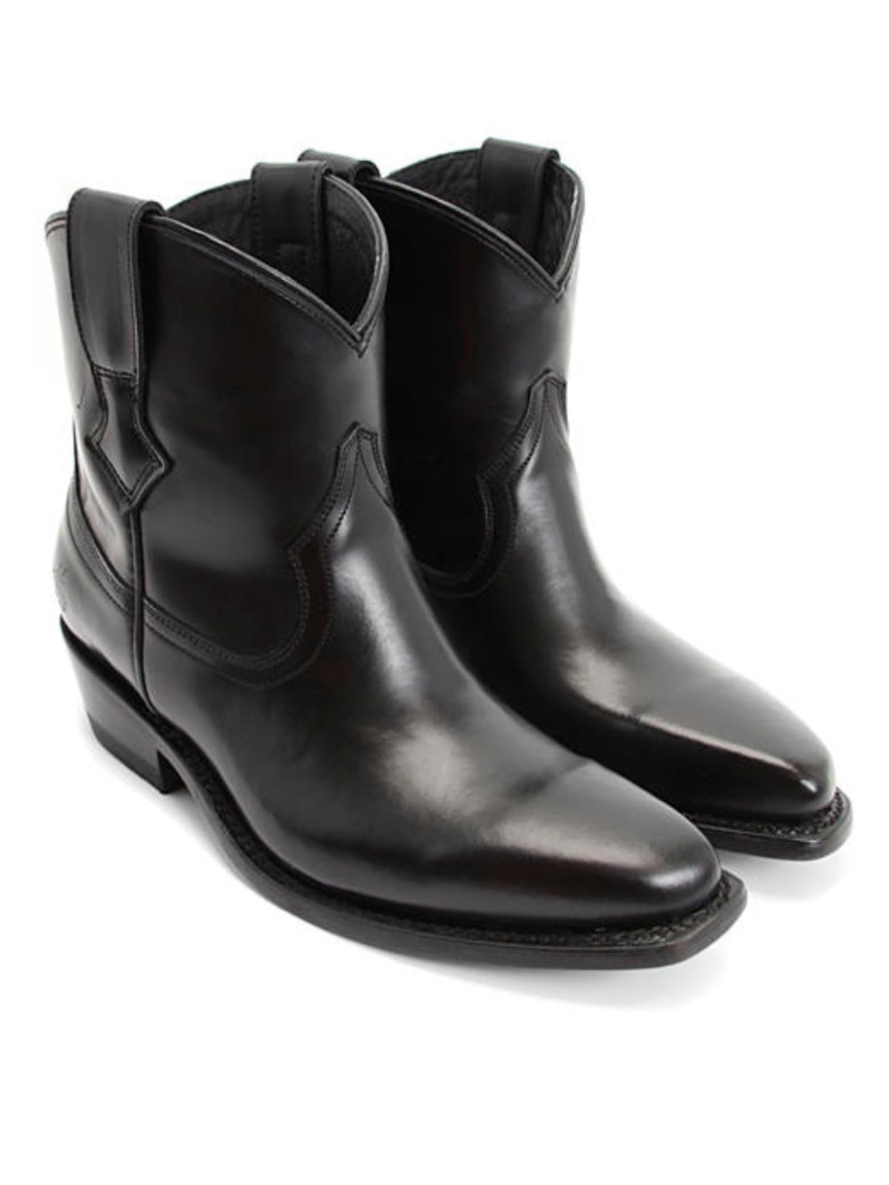 John Fluevog RUTH KRISTEN Black Leather Western Cowboy Size 9